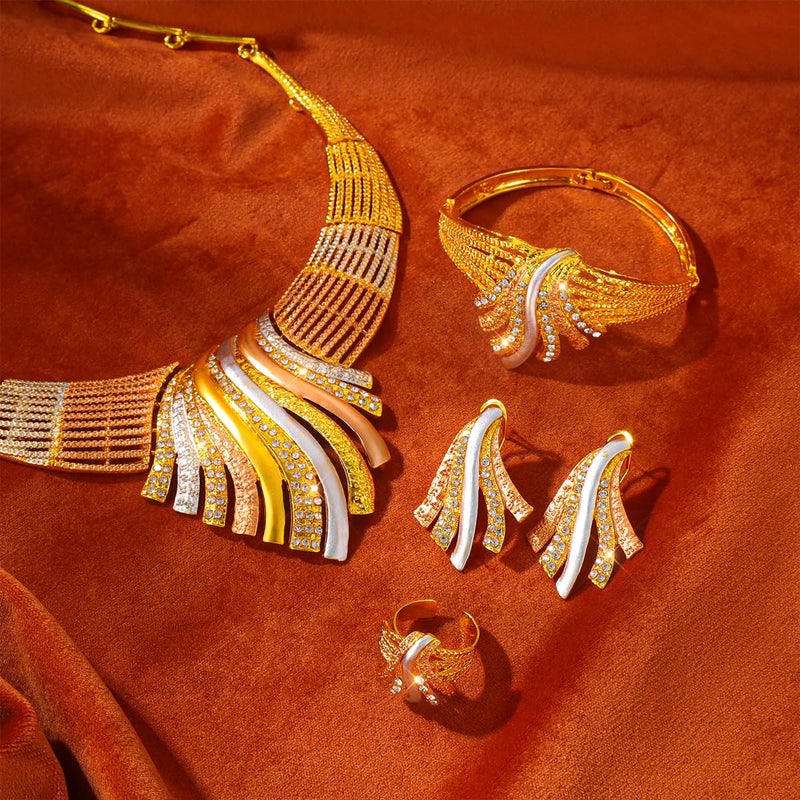 LIFFLY Ethiopian Jewelry for Women Golden African Necklace for Mom ladies, Costume Jewelry for Women Necklaces Gifts - Image 3